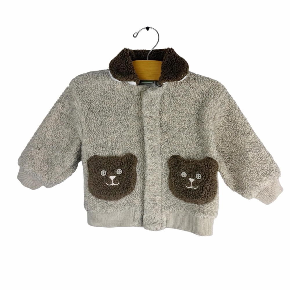 Vintage Sesame Street Sherpa Jacket Teddy Bear Pockets Fleece Size 18 Months